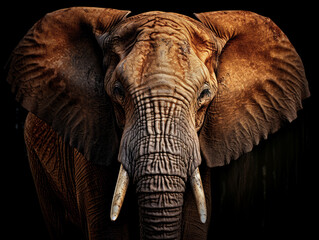 Hyper-Realistic Close-Up of an African Elephant, Revealing Intricate Textures