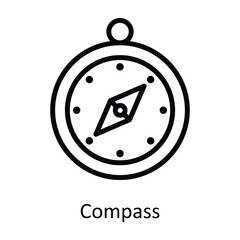 Compass Vector    outline Icon Design illustration. Shipping and delivery Symbol on White background EPS 10 File