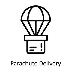 Parachute Delivery Vector    outline Icon Design illustration. Shipping and delivery Symbol on White background EPS 10 File