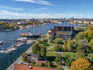 The Nordic Museum and Vasa Museum is museums located on Djurgarden island in central Stockholm, Sweden - 617258951