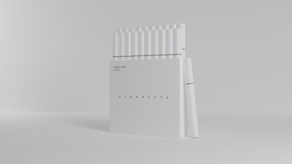 3d render of a cigarette on white background 