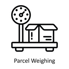 Parcel Weighing Vector    outline Icon Design illustration. Shipping and delivery Symbol on White background EPS 10 File