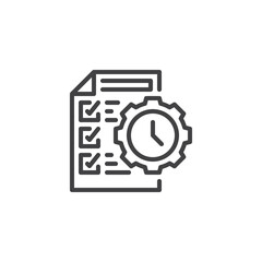Time management line icon