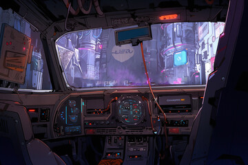 Obraz premium 繊細で芸術的なサイバーパンク系背景のイラスト(AI generated image)