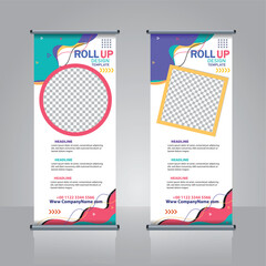 Modern Roll up banner standee design template