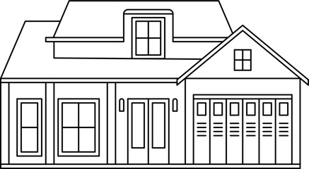 Real Estate House Outline Illustration Vector