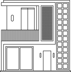 Modern House Outline Illustration Vector