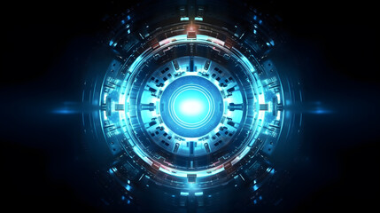 abstract technology blue background with circles created with Generative AI