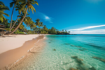 Fototapeta na wymiar Beautiful outdoor tropical beach and sea in paradise island photography