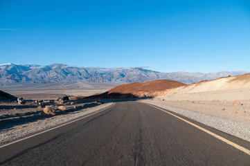 Exterior of the landscape near the artists palette drive, in Death Valley National Park.