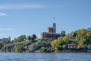 beautiful historical Kastellet citadel on islet Kastellholmen in central Stockholm Sweden