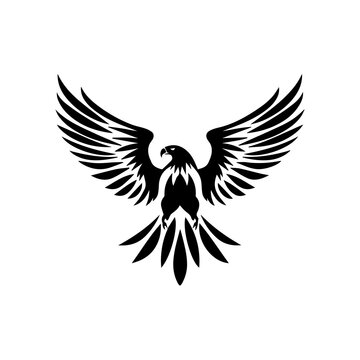 recommend clip art: Eagle, hawk, falcon emblem with spread wings, heraldic symbol, bird, predator, wild animal, design,