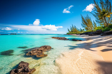 Fototapeta na wymiar Beautiful outdoor tropical beach and sea in paradise island photography