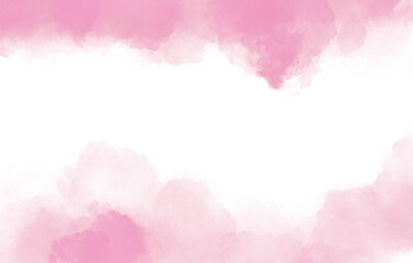 Pink watercolor backgrounds splashed on white background 