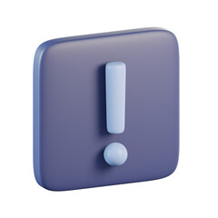 Rectangle Alert Exclamation Sign 3D Icon