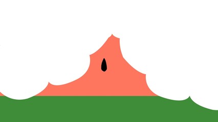 スイカを食べるかわいいイラスト