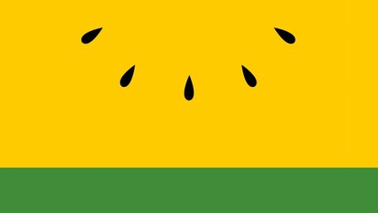 Fototapeta premium スイカを食べるかわいいイラスト