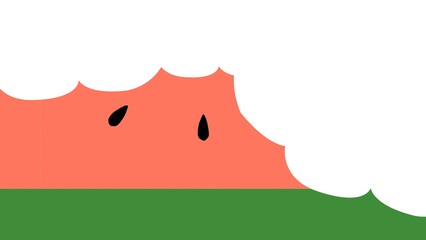 スイカを食べるかわいいイラスト