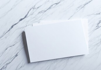 Empty Business Card on Marble Background, Mockup Paper, Blank Note, AI Generated