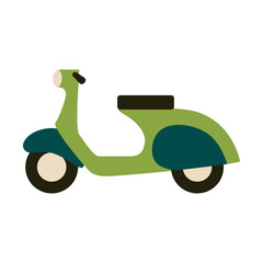 Green scooter illustration