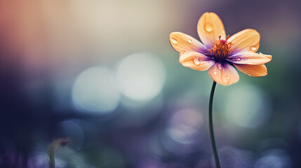 Beautiful flower in the garden with soft focus and vintage filter.