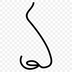 The nose is one of the five senses in humans, continuous line drawing