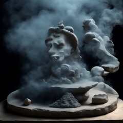 smoke from a rock