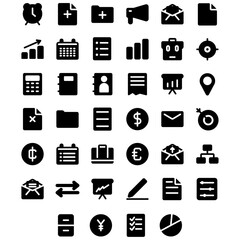 Vector of Work Icon Set Solid. Perfect for user interface, new application.
