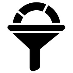 Funnel analytics icon in solid style, use for website mobile app presentation