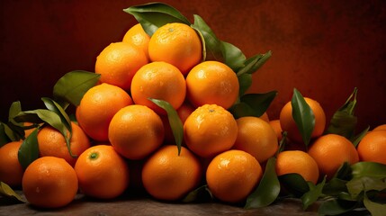 orange, fruit, food, citrus, tangerine, mandarin, isolated, leaf, healthy,