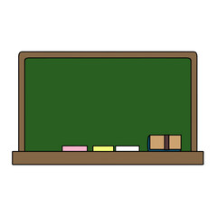 シンプルな主線あり黒板イラスト 緑 学校 教室