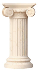 Fototapeta premium Ancient column pedestal isolated.