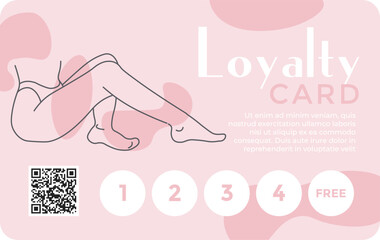 Spa salon or epilation loyalty card vector banner