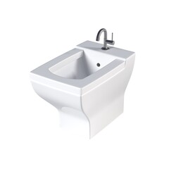 lavatory pan isolated on white background, bidet, 3D illustration, cg render