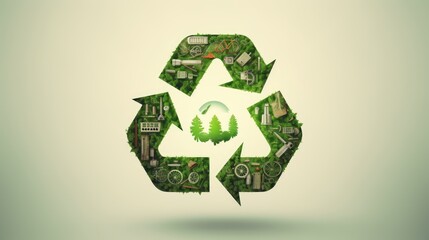 Circular Economy: A graphic representation of a cycle formed by arrows depicting recycling and reuse, exemplifying the principles of sustainable consumption and production | generative ai