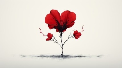 Empathy Blooms: A minimalist depiction of a flower blossoming from an open heart, embodying the growth and empathy fostered through social responsibility | generative ai