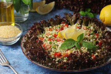 Traditional Levantine vegetarian salad tabbouleh