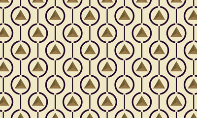 Seamless abstract chain pattern on beige ilustration. Abstract background texture in geometric ornamental style.