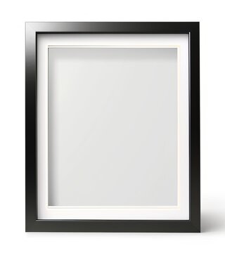 Black blank picture frame wall mock up. View of modern decor style interior with artwork mock up on wall.