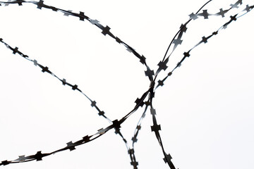 fence made of metal barbed wire