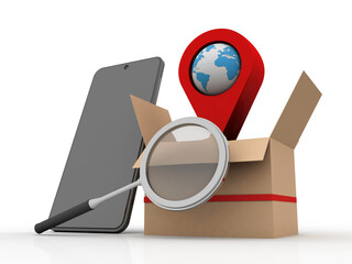 3d illustration mobile GPS navigation concept
