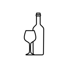 Wine icon vector. Bottle of wine illustration sign. Wine shop symbol or logo.