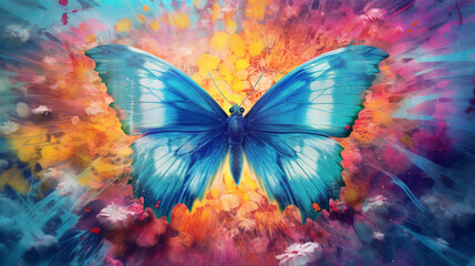 Obraz na płótnie Canvas Colorful butterfly in nature