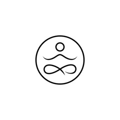 Yoga abstract illustration logo design illustration with meditation position