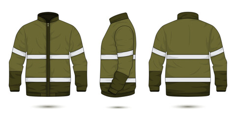 Industrial workwear mockup front side and back view