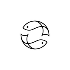 fish line art style logo with circular shape