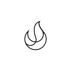 Fire element line art style logo design