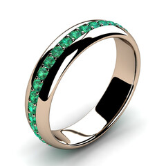 Rose Gold Emerald Wedding Band