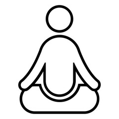 Meditating line Icon, Yoga Meditation, person sitting in lotus position