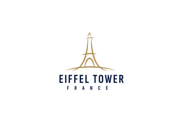 Eiffel tower logo vector icon illustration